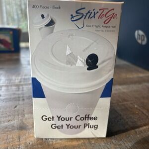 Stix To Go Leak Prevention Beverage Plugs Coffee Accessory, 400 Count, BRAND NEW